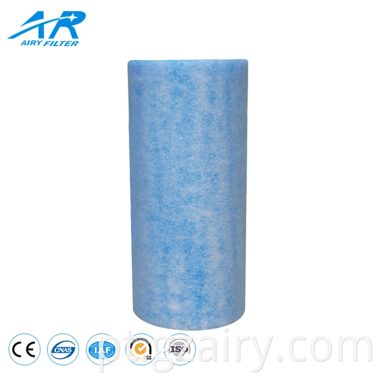 Uso de filtro de cartucho azul e branco e arejado para cabine de spray